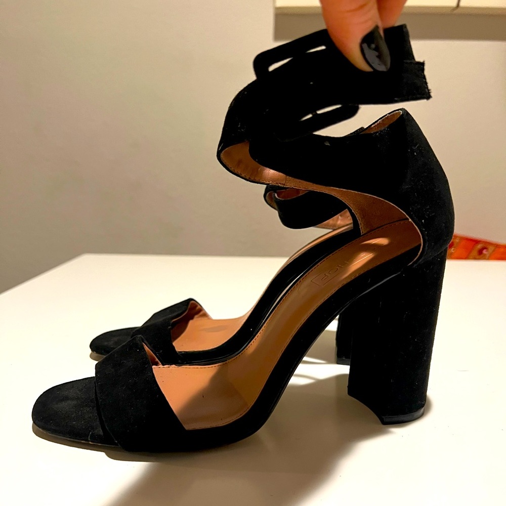 Top Shop Black Heels Size 8.5.